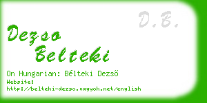 dezso belteki business card