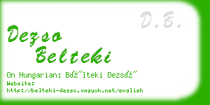 dezso belteki business card